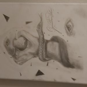 Graphite pincle art on a canvas